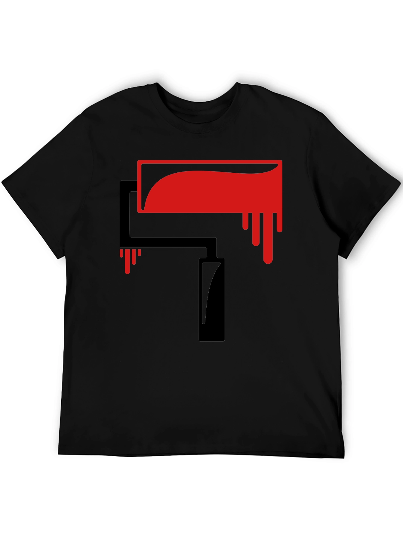 Paint Roller Graphic Tee - Black Cotton