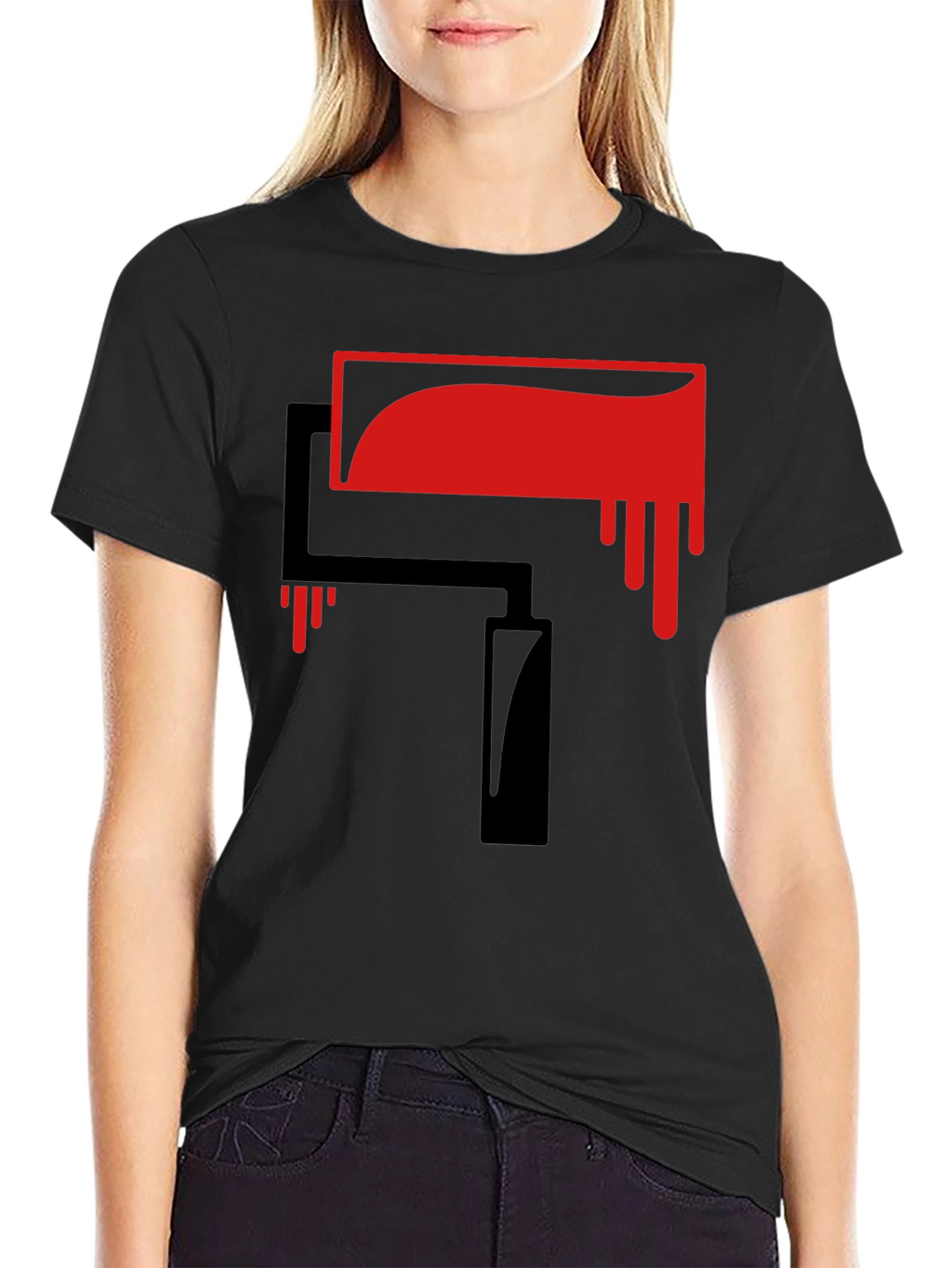 Paint Roller Graphic Tee - Black Cotton