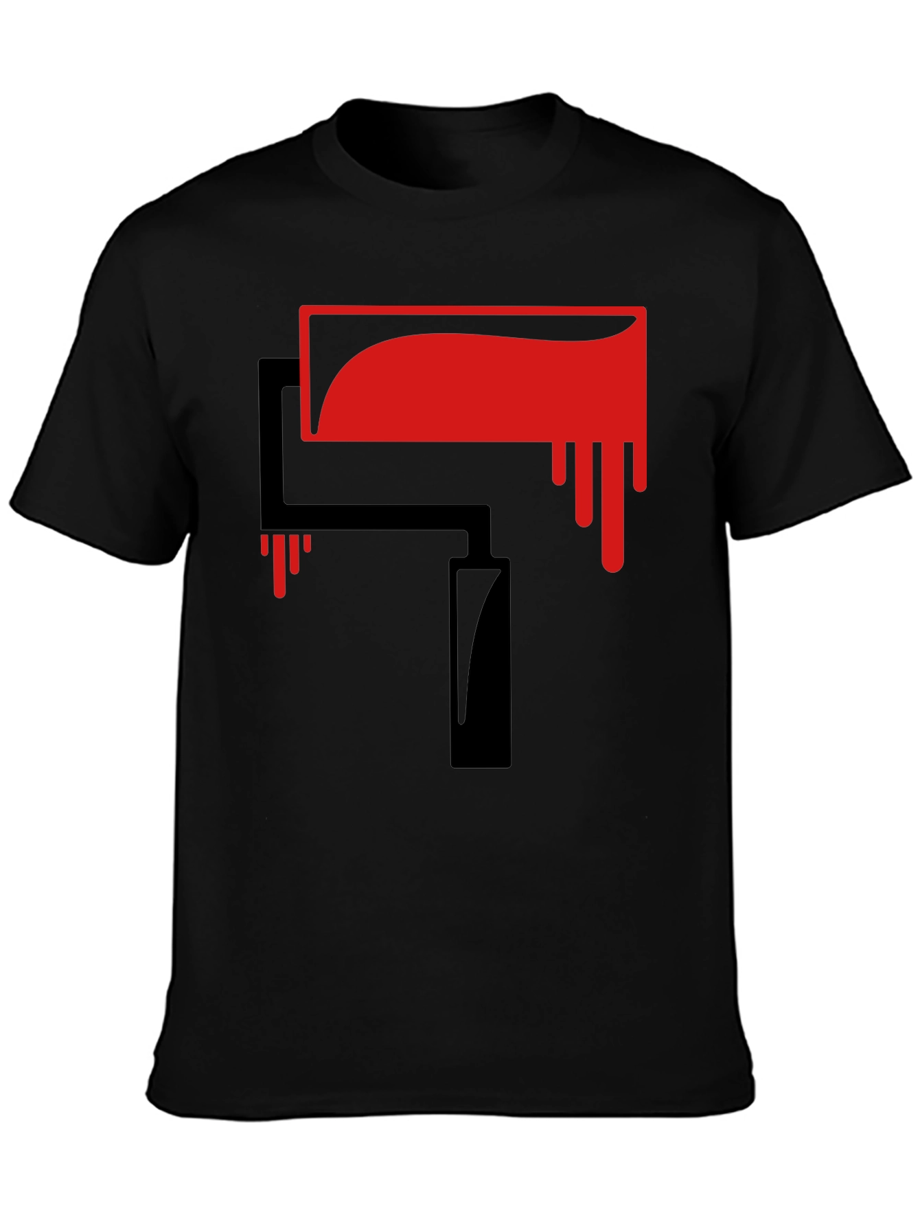 Paint Roller Graphic Tee - Black Cotton