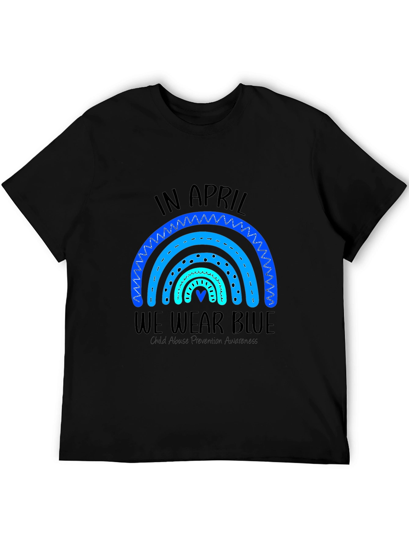 In April We Wear Blue Child Abuse Prevention Awareness T-Shirt
