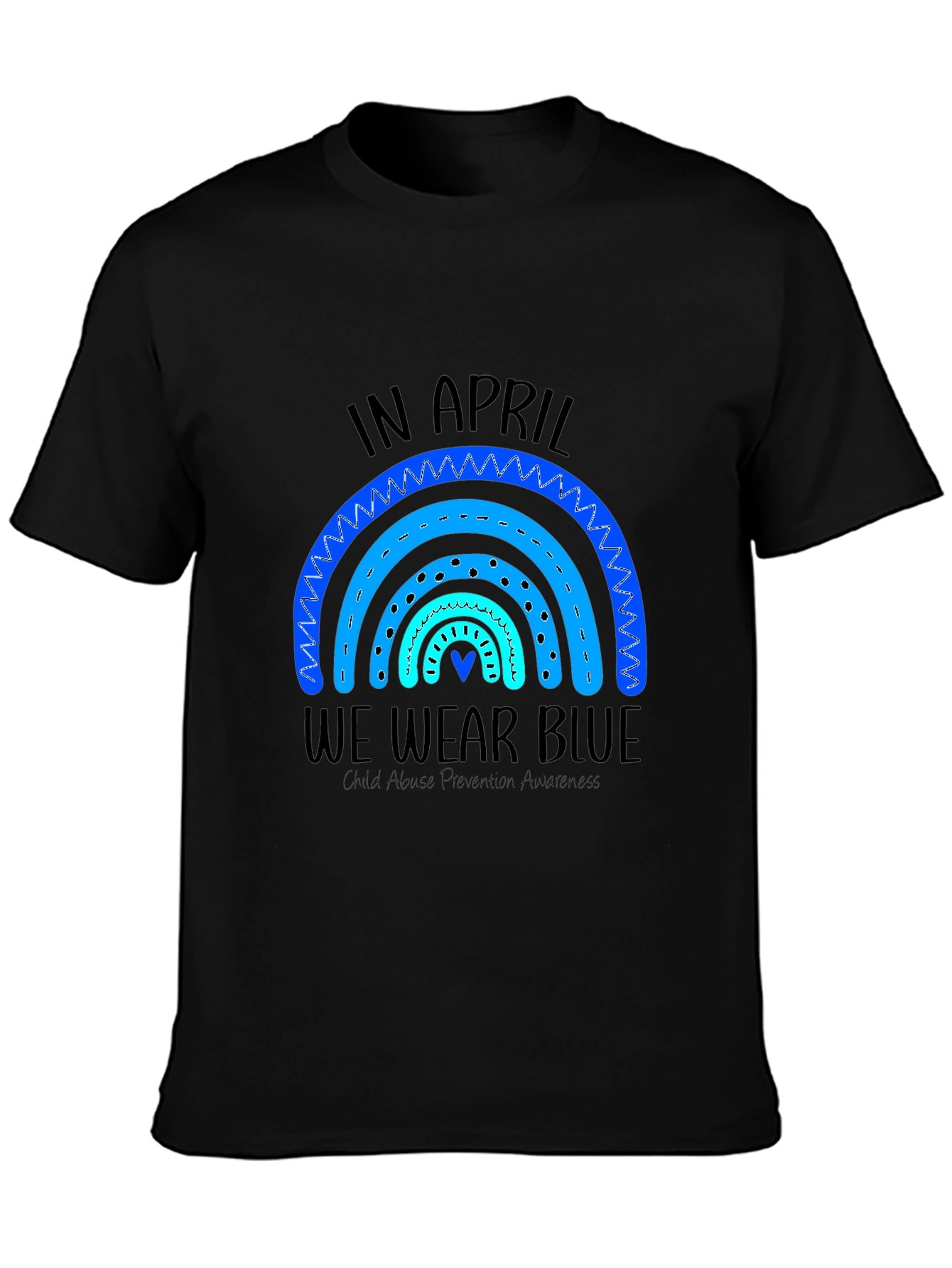 In April We Wear Blue Child Abuse Prevention Awareness T-Shirt