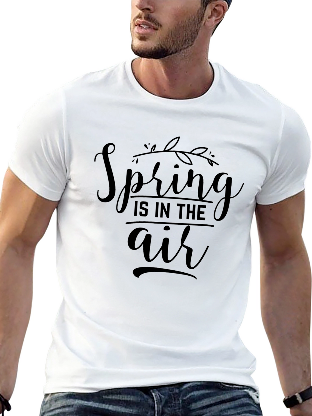 Spring is in the Air Black Graphic Tee