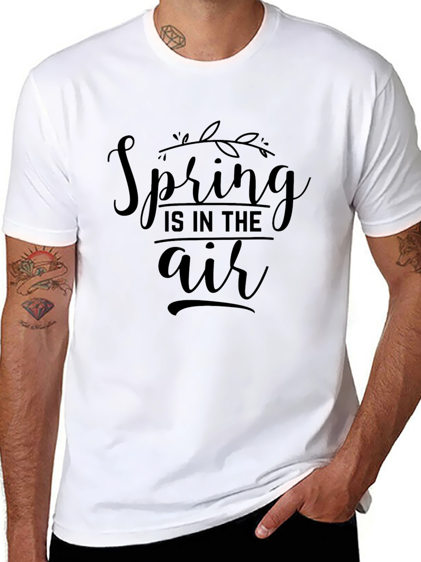 Spring is in the Air Black Graphic Tee