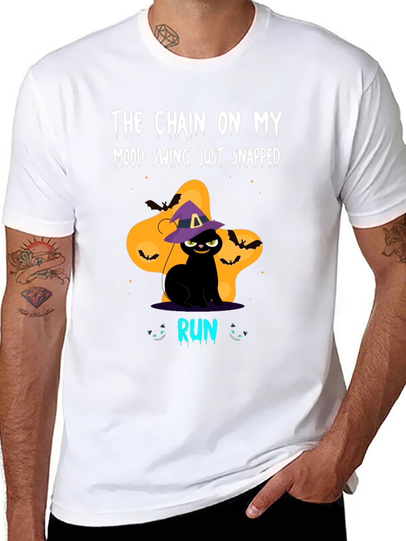 Halloween Cat Mood Swing Graphic Tee