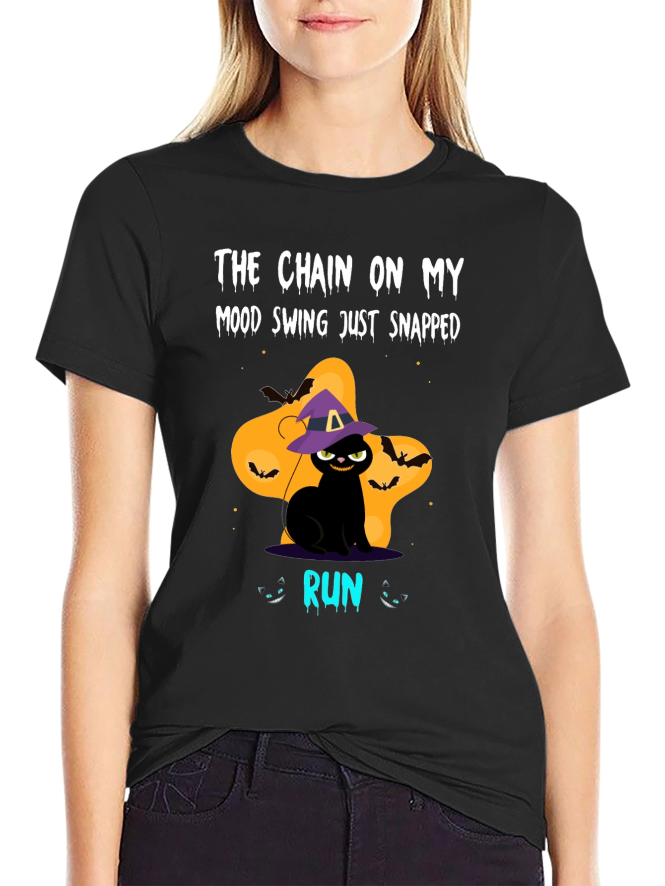 Halloween Cat Mood Swing Graphic Tee