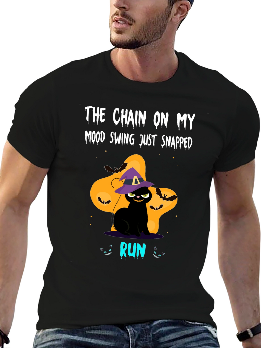 Halloween Cat Mood Swing Graphic Tee