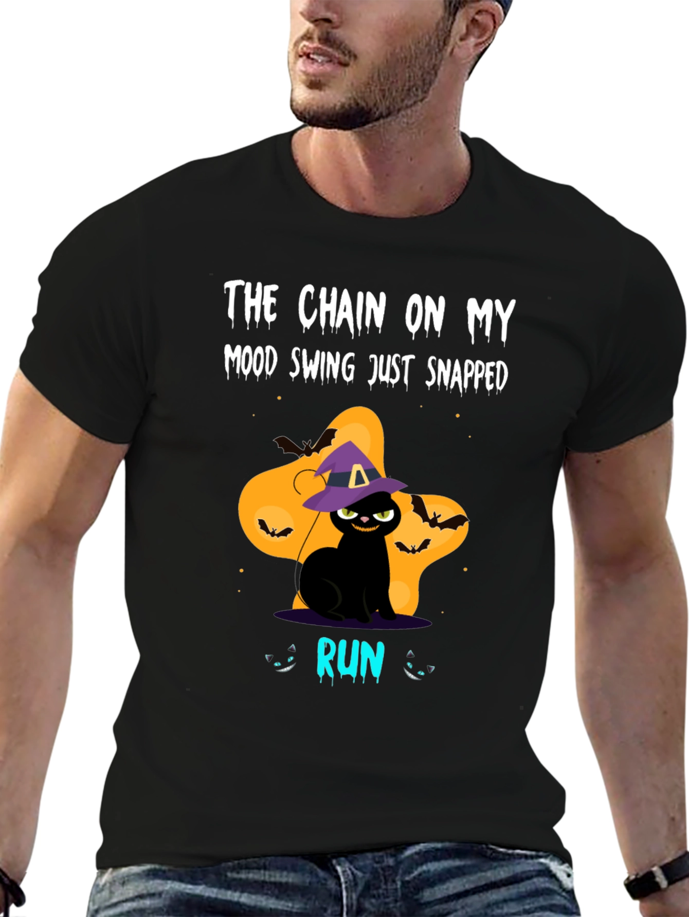 Halloween Cat Mood Swing Graphic Tee