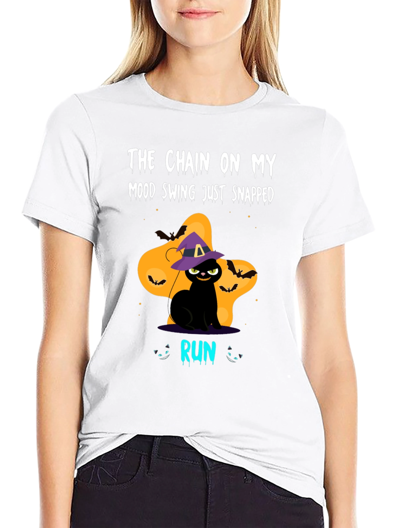 Halloween Cat Mood Swing Graphic Tee