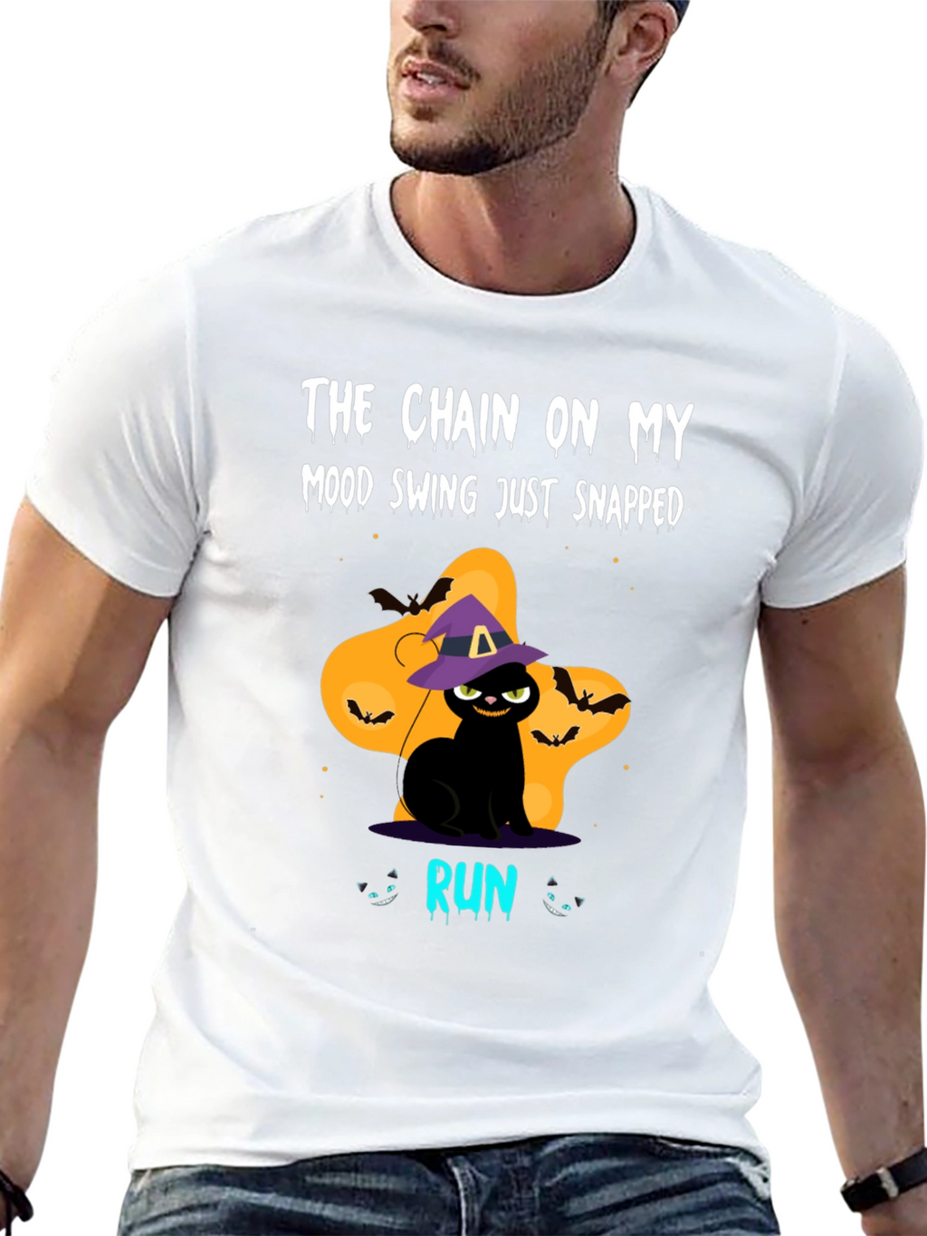 Halloween Cat Mood Swing Graphic Tee