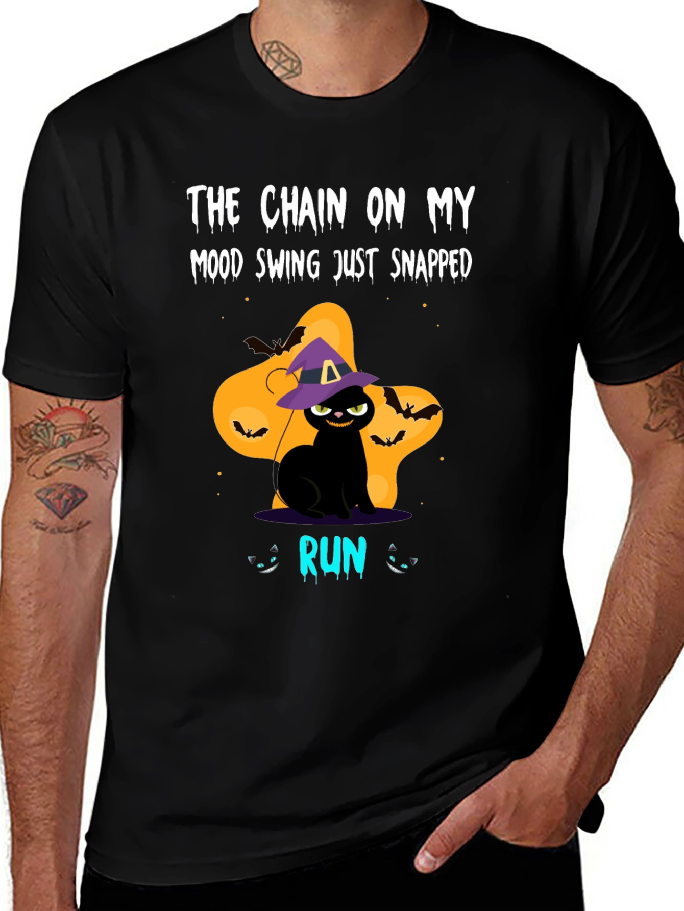 Halloween Cat Mood Swing Graphic Tee