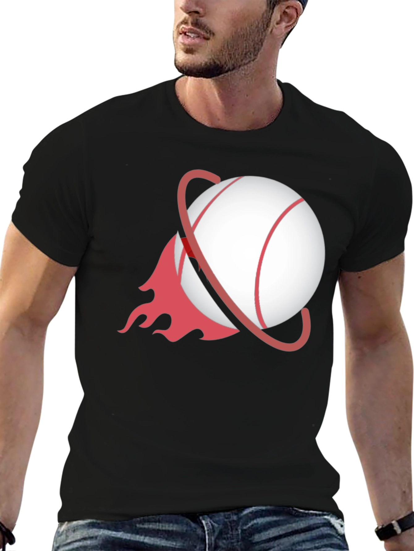 Baseball Planet Black T-Shirt
