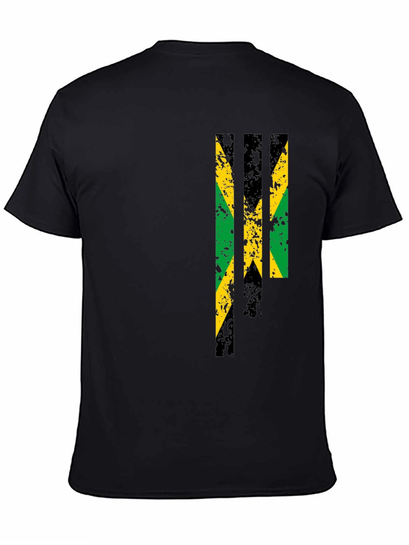 Jamaica Flag Graphic Print Black T-Shirt