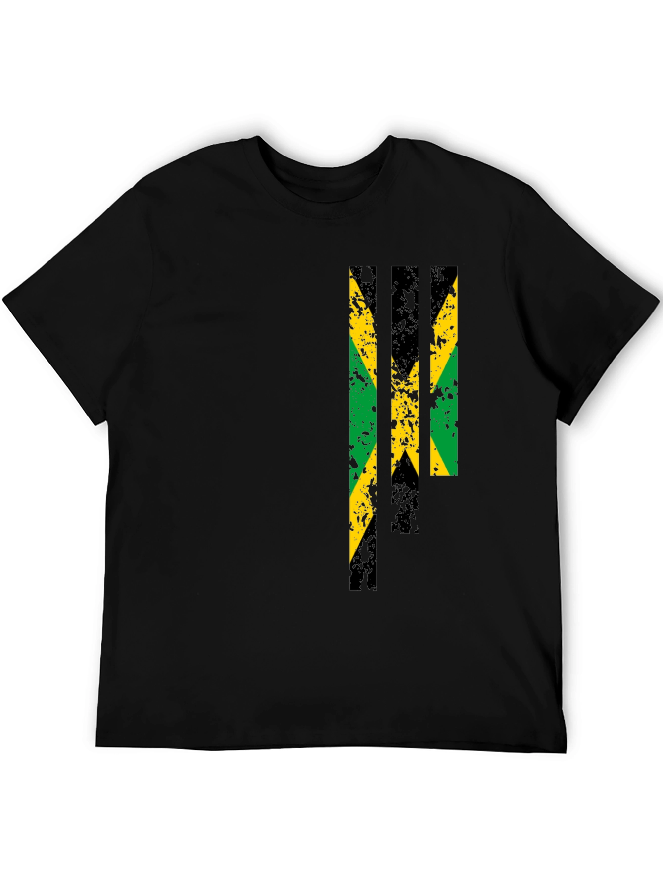 Jamaica Flag Graphic Print Black T-Shirt