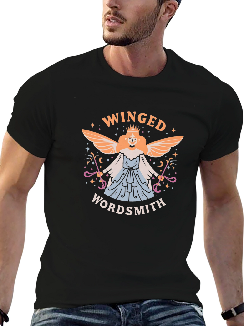 Winged Wordsmith T-Shirt - Unique Graphic Tee