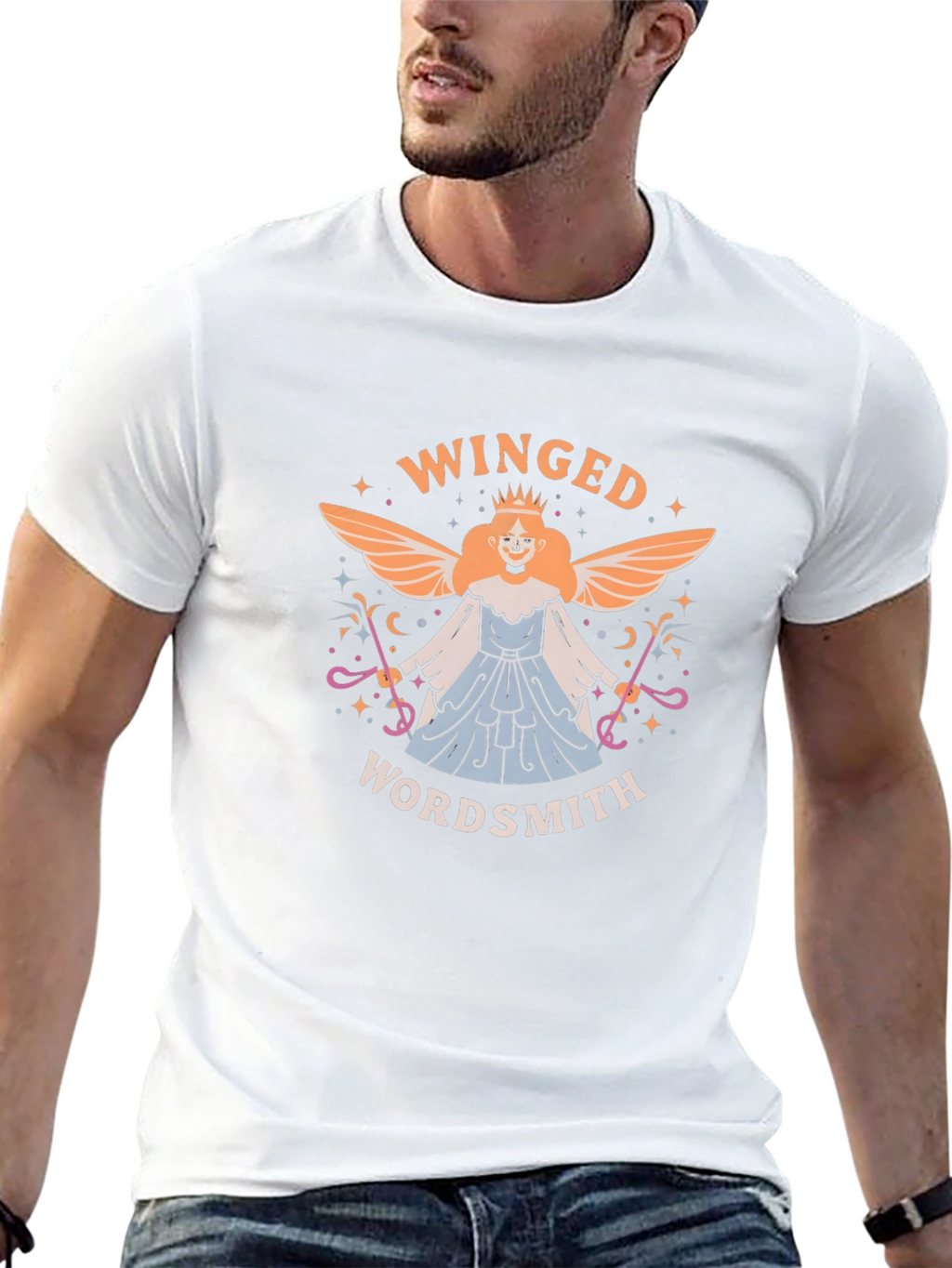 Winged Wordsmith T-Shirt - Unique Graphic Tee