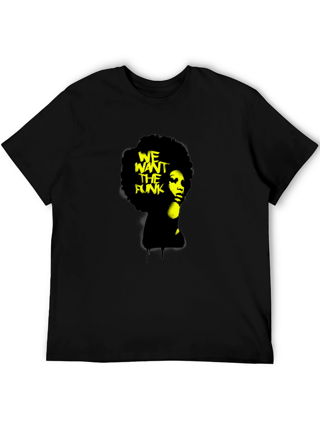 We Want The Funk Afro Graphic Black T-Shirt