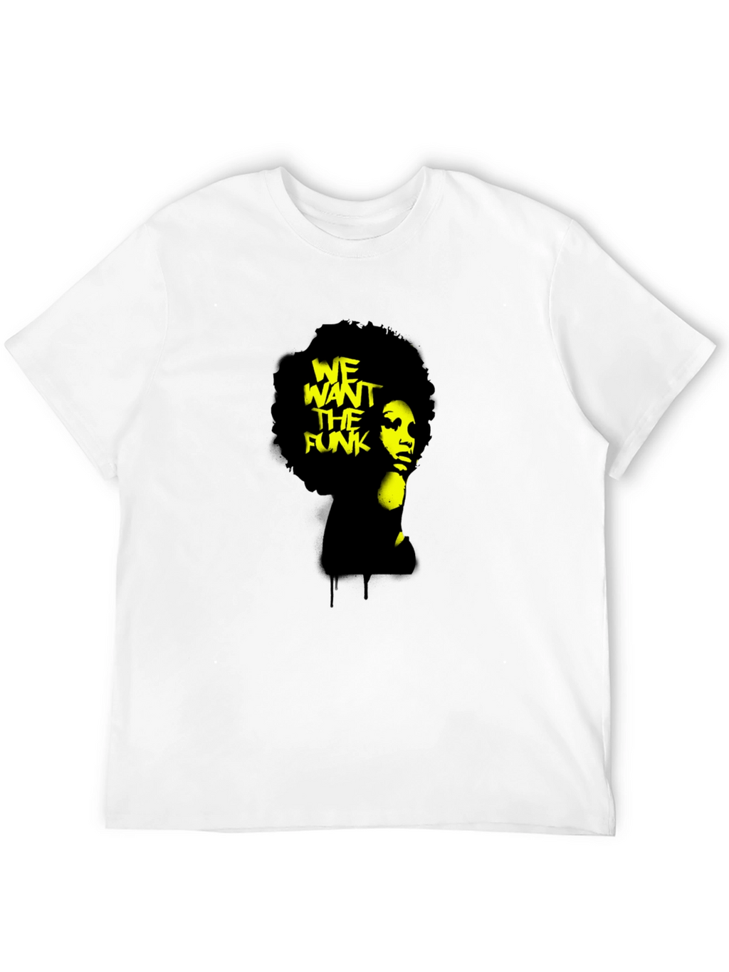 We Want The Funk Afro Graphic Black T-Shirt