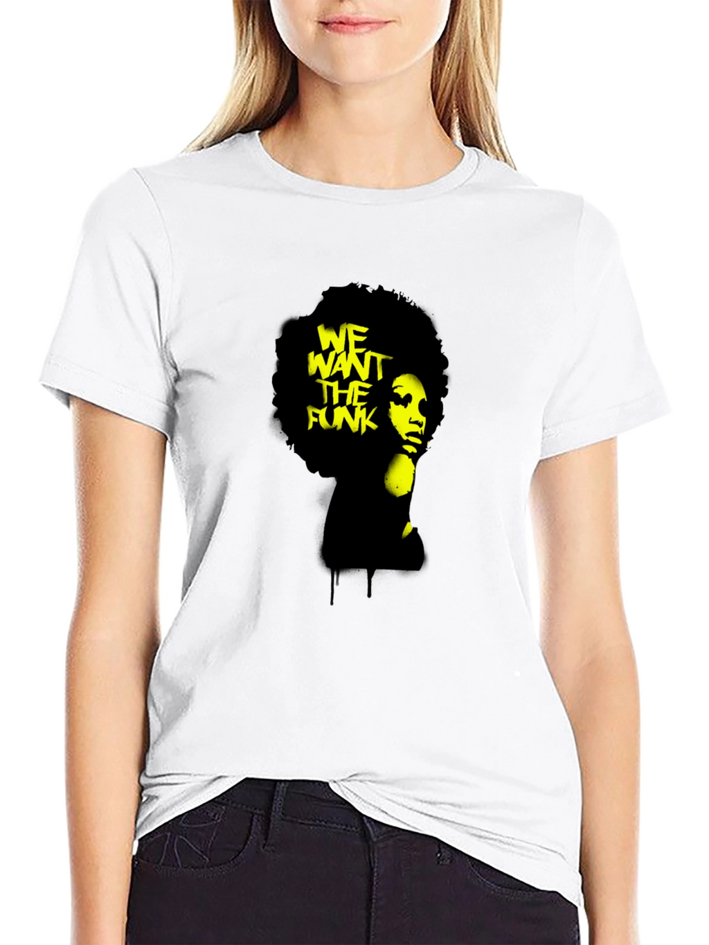 We Want The Funk Afro Graphic Black T-Shirt