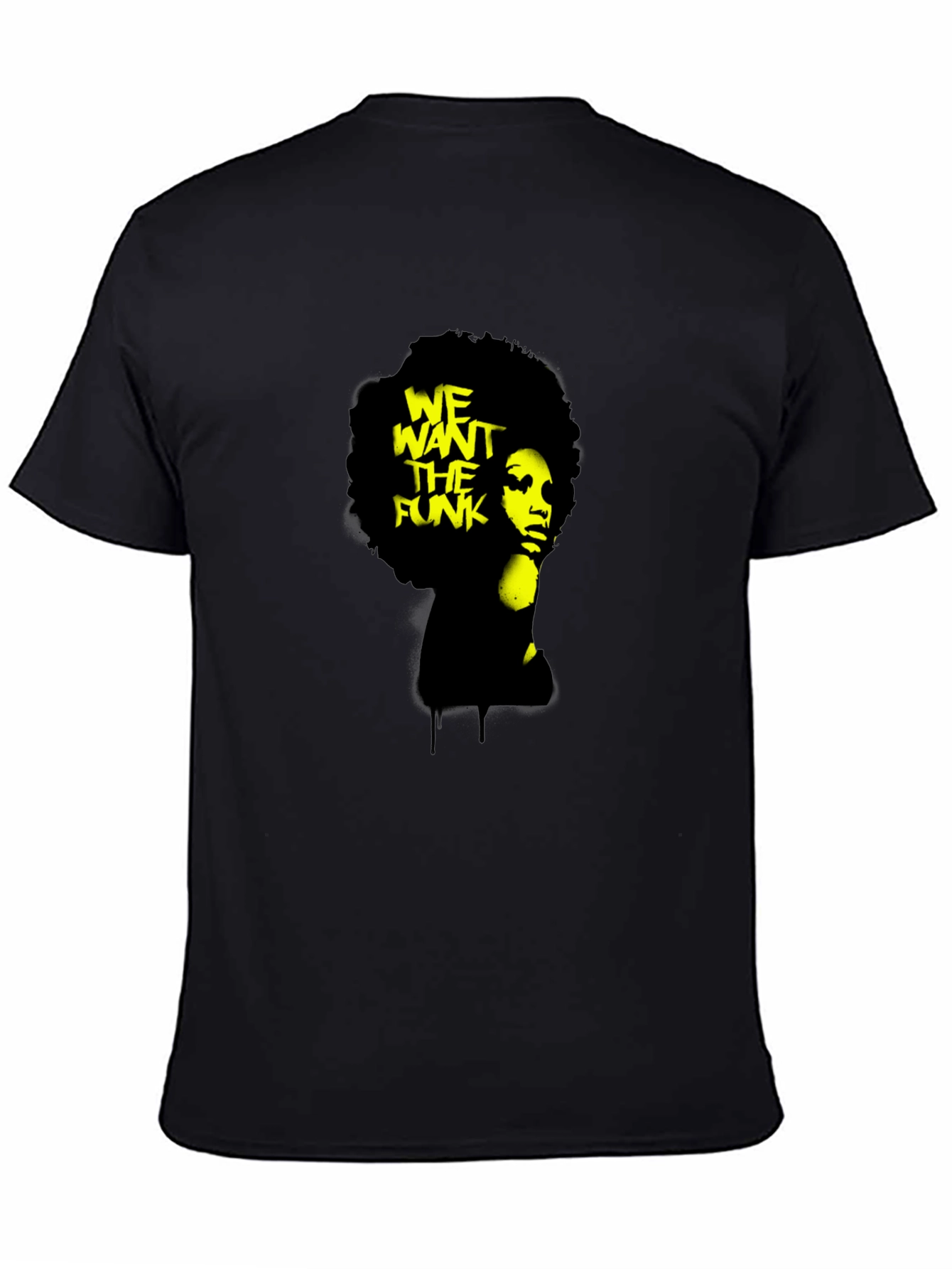 We Want The Funk Afro Graphic Black T-Shirt