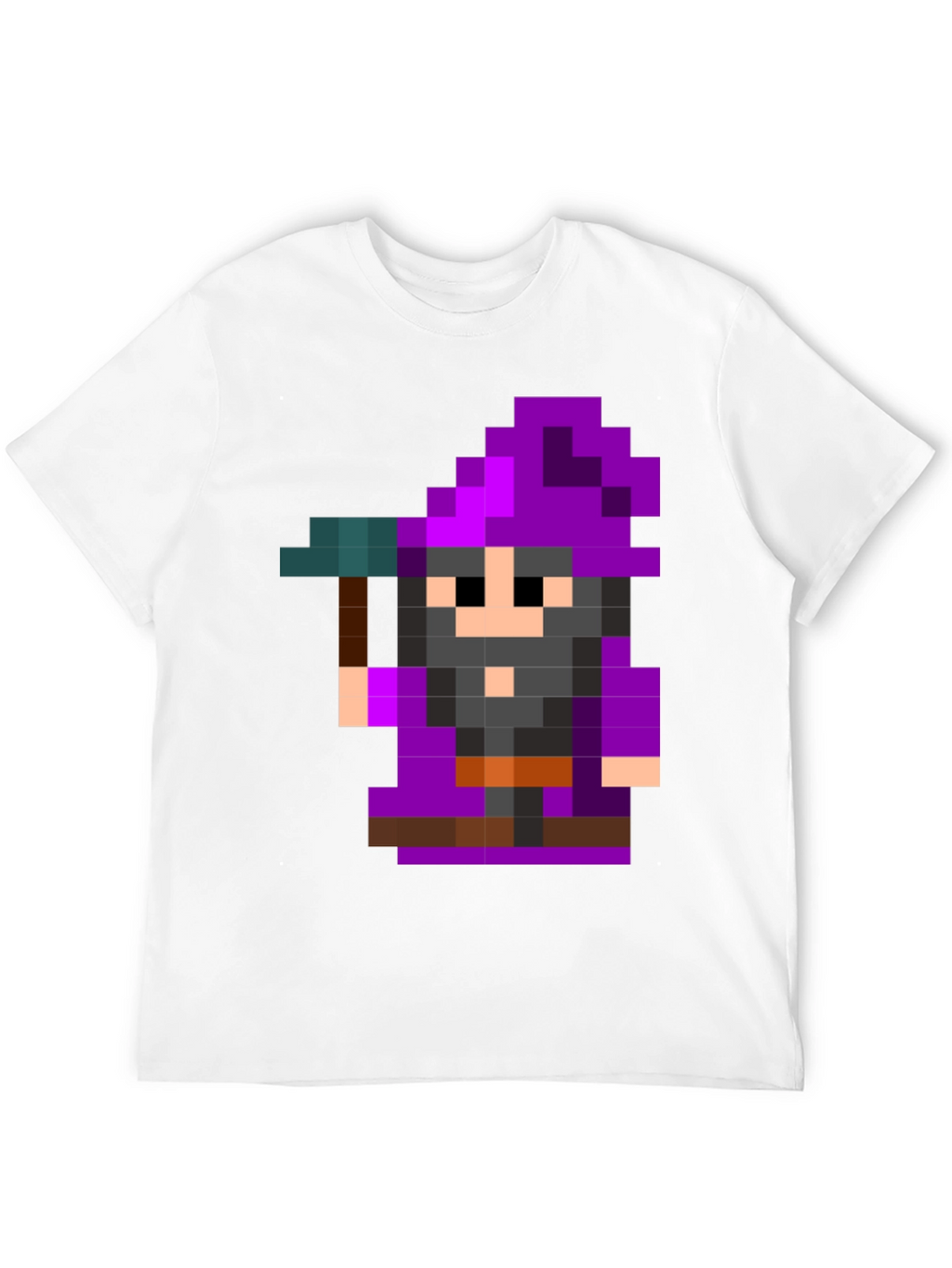 Pixel Art Wizard Black T-Shirt