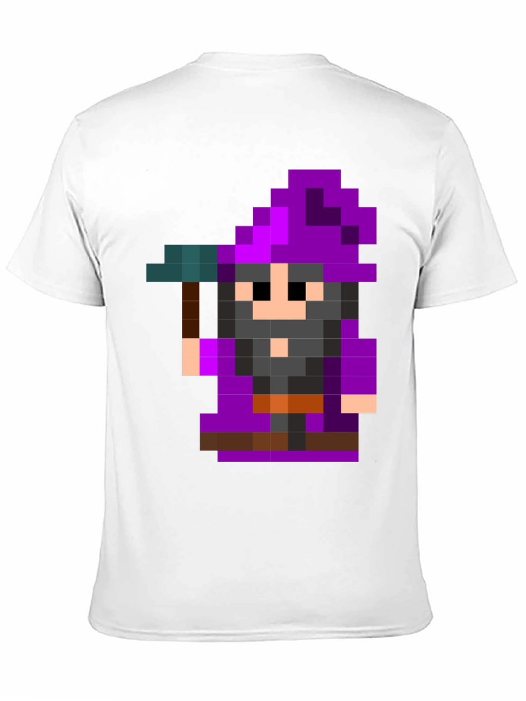 Pixel Art Wizard Black T-Shirt
