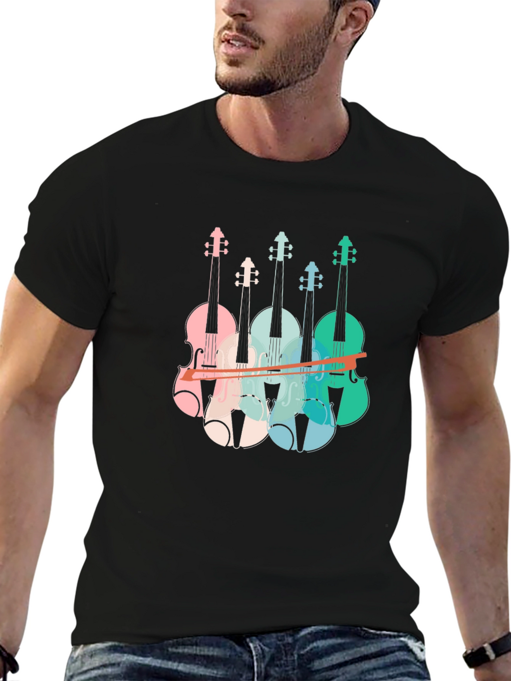 Retro Violin T-Shirt - Music Lover Tee
