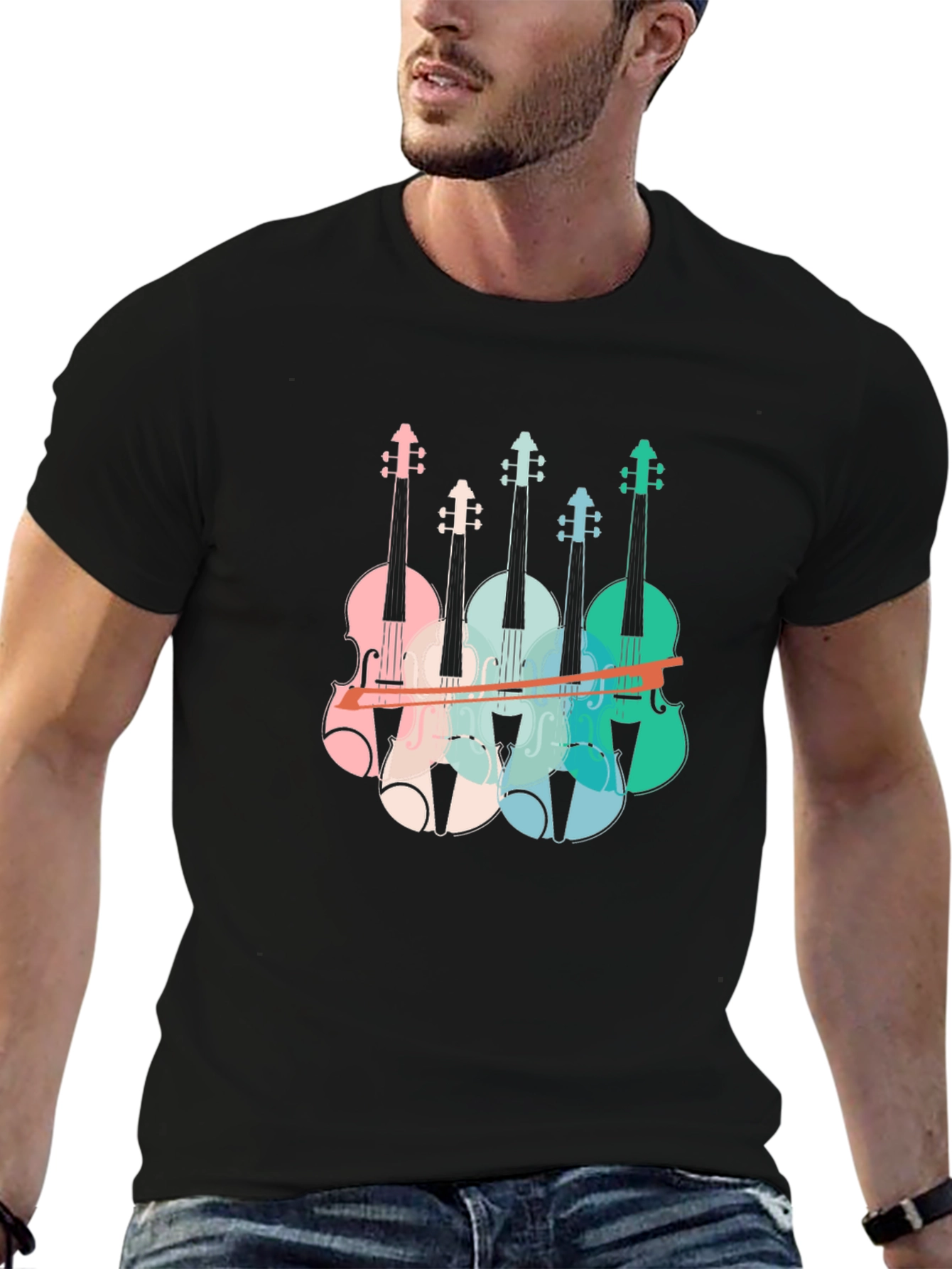 Retro Violin T-Shirt - Music Lover Tee