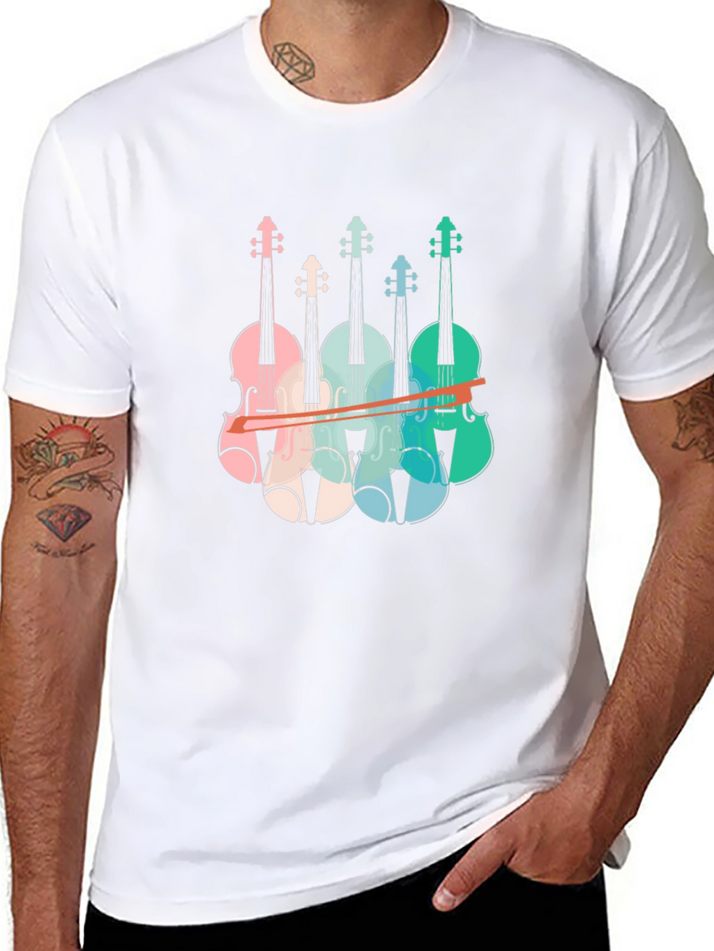 Retro Violin T-Shirt - Music Lover Tee