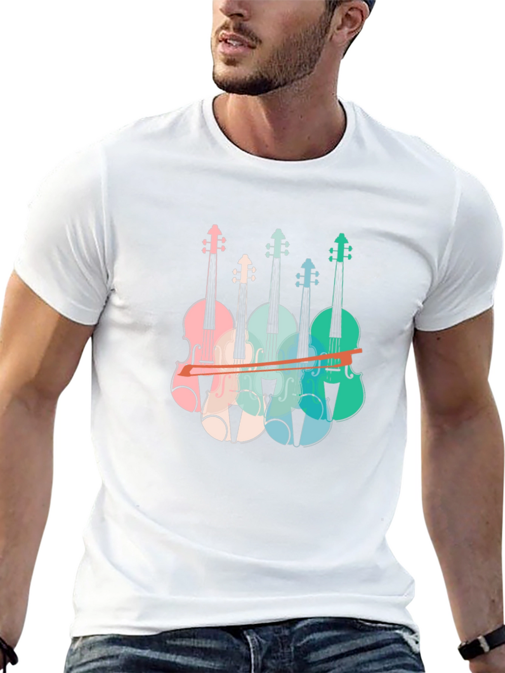 Retro Violin T-Shirt - Music Lover Tee
