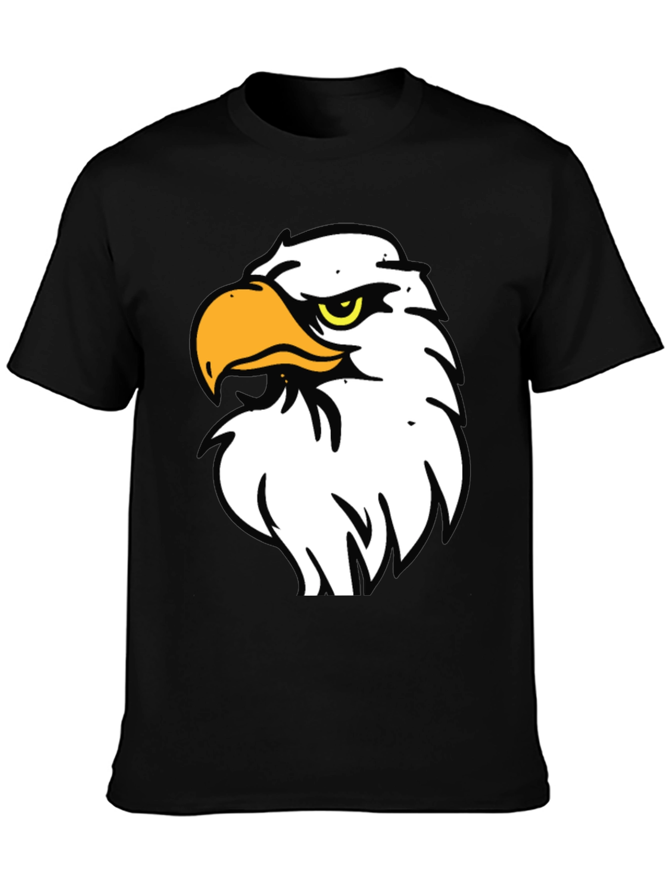 Bold Eagle Graphic Tee - Black Cotton Blend Comfort Fit
