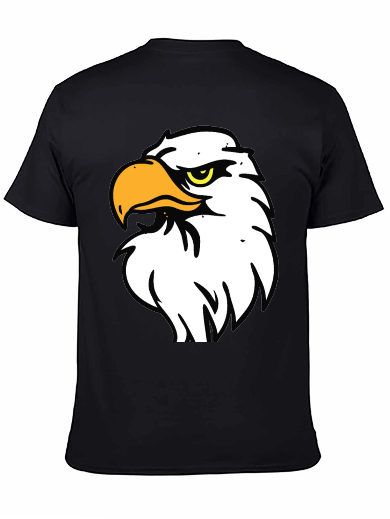 Bold Eagle Graphic Tee - Black Cotton Blend Comfort Fit