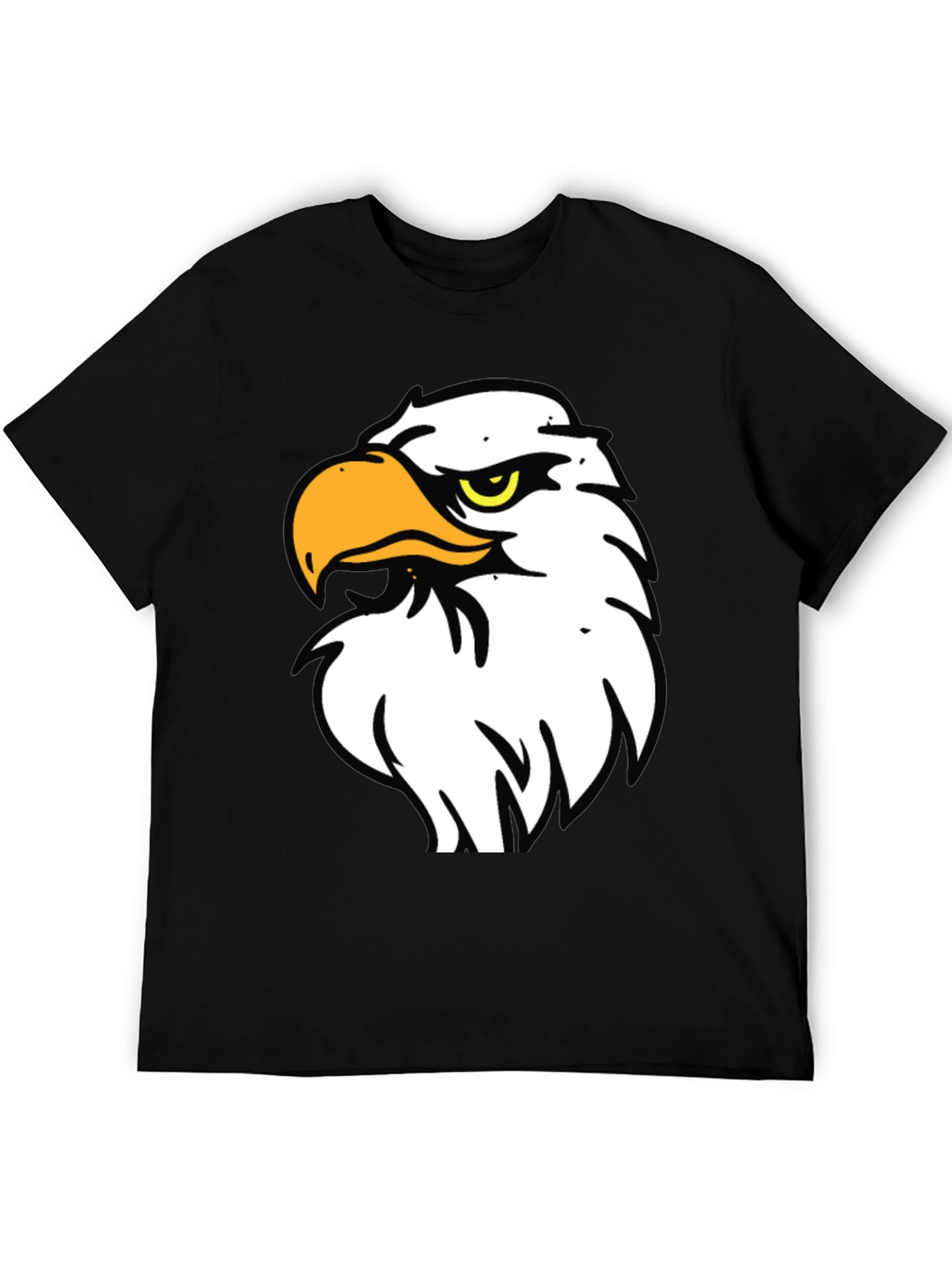 Bold Eagle Graphic Tee - Black Cotton Blend Comfort Fit