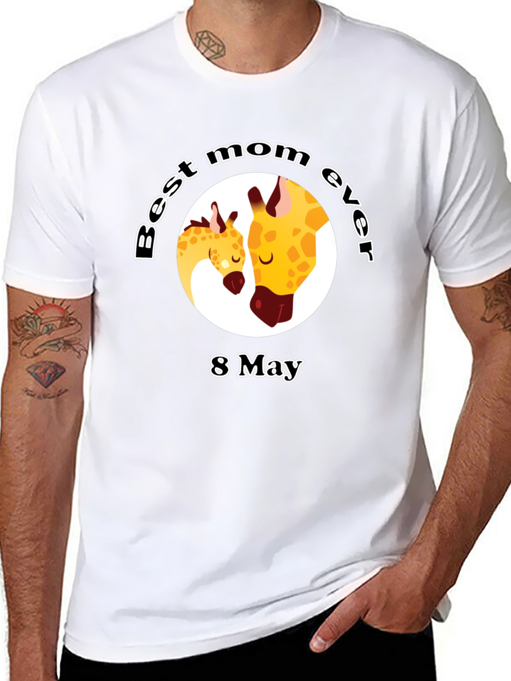Best Mom Ever Giraffe T-Shirt - 8 May