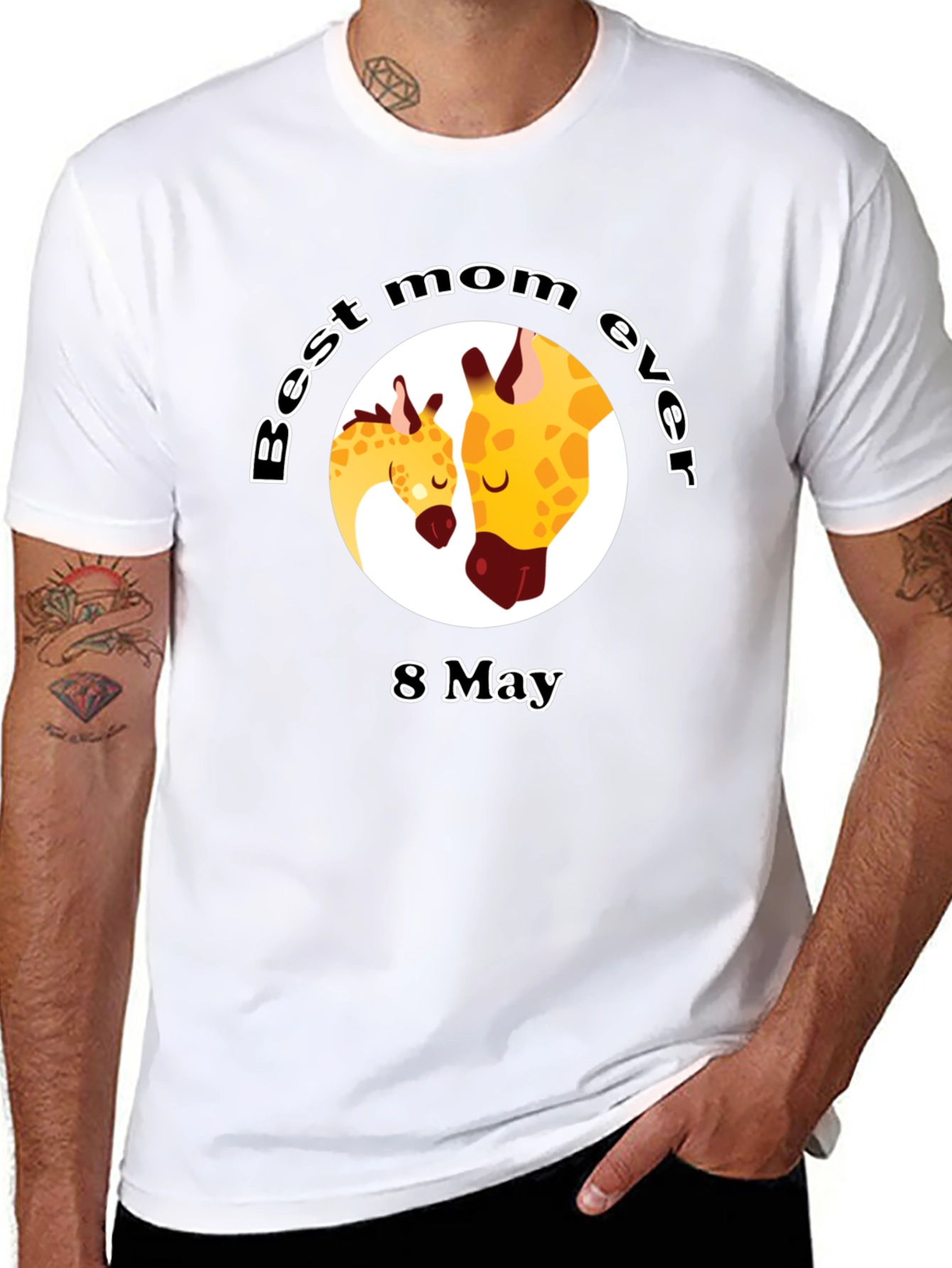 Best Mom Ever Giraffe T-Shirt - 8 May