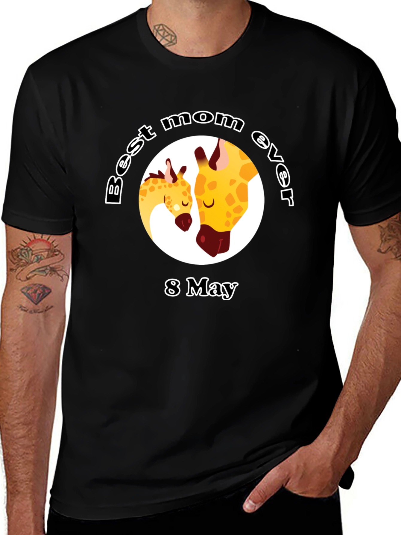 Best Mom Ever Giraffe T-Shirt - 8 May