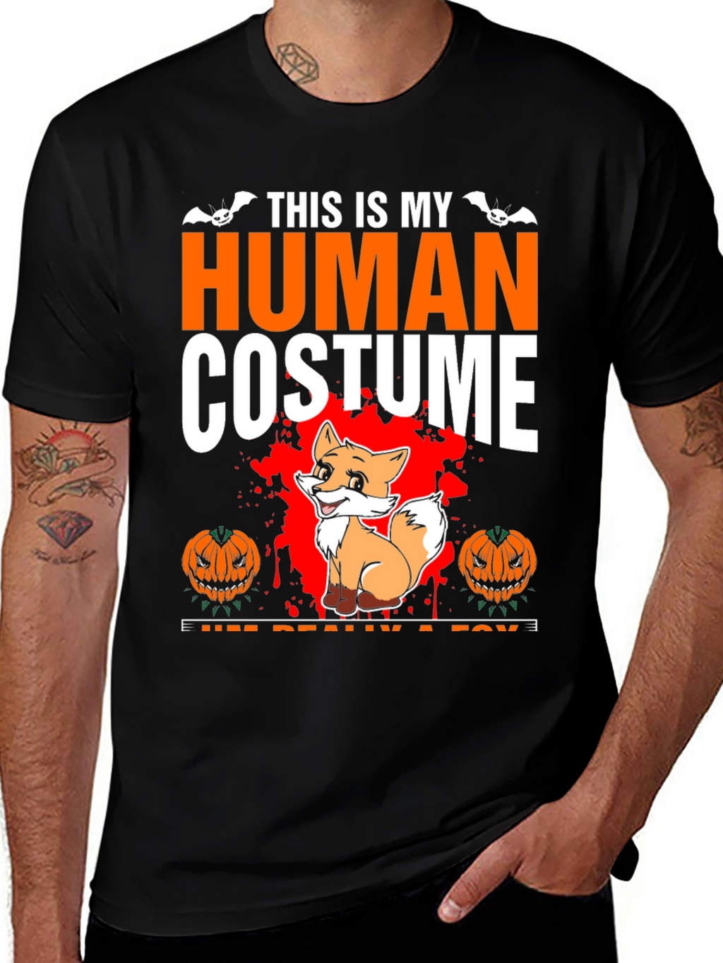 Human Costume Fox Halloween T-Shirt
