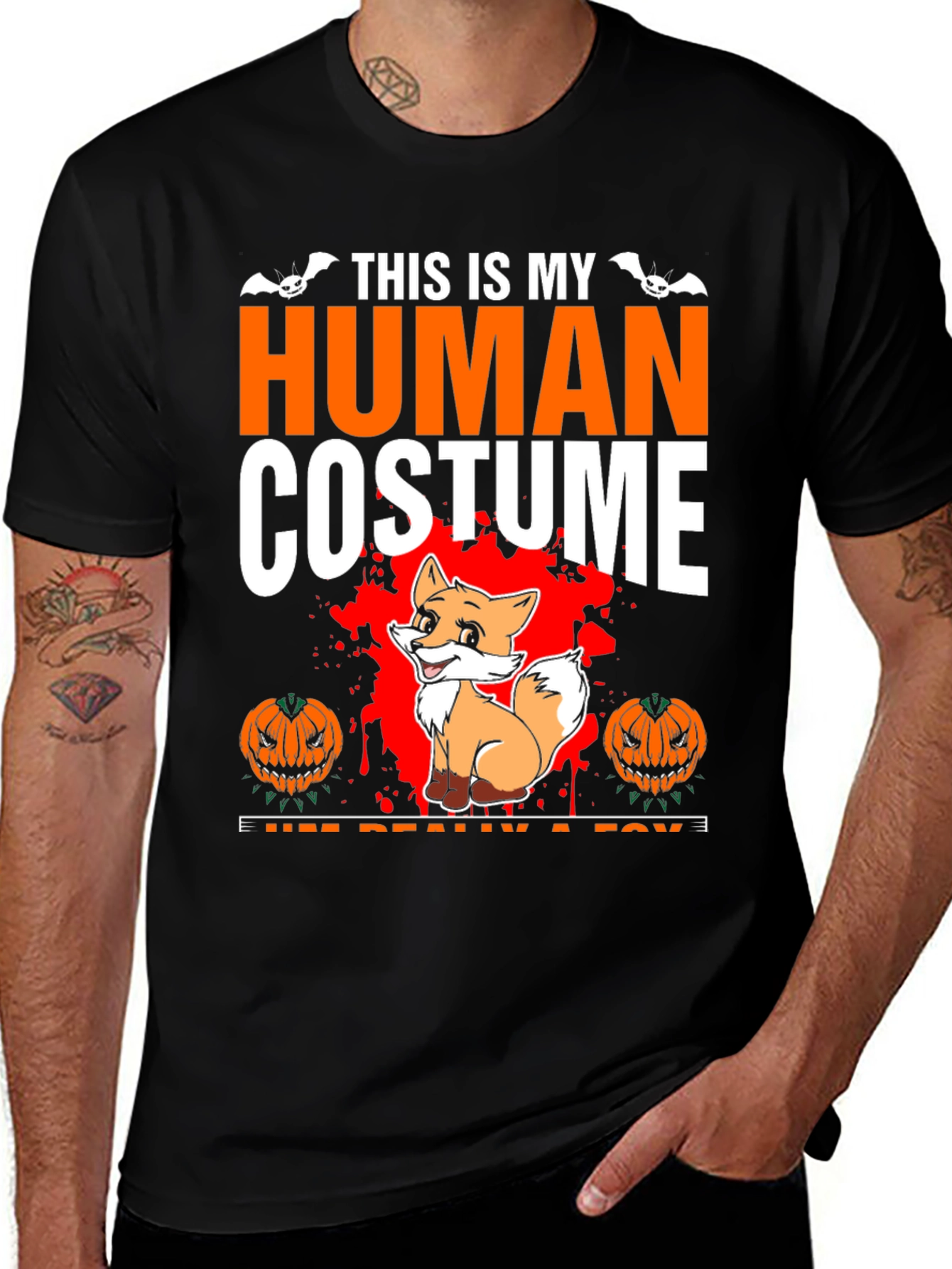 Human Costume Fox Halloween T-Shirt