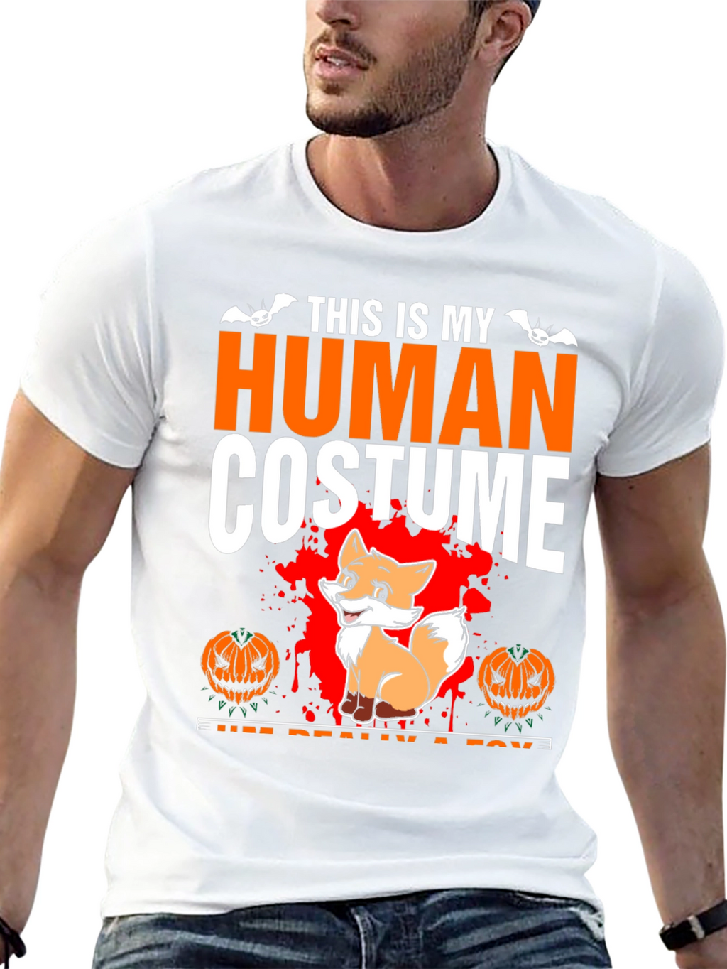 Human Costume Fox Halloween T-Shirt