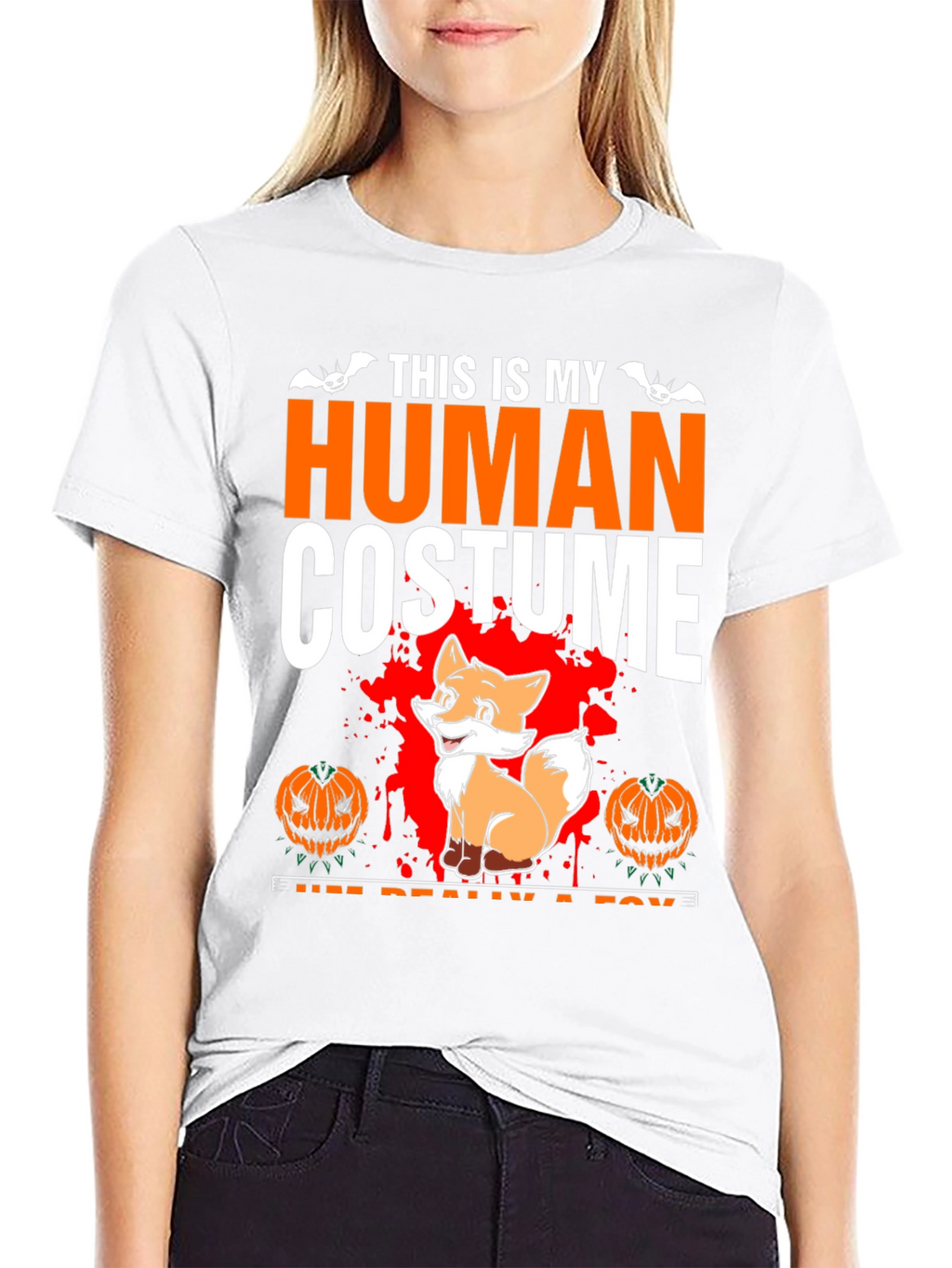 Human Costume Fox Halloween T-Shirt
