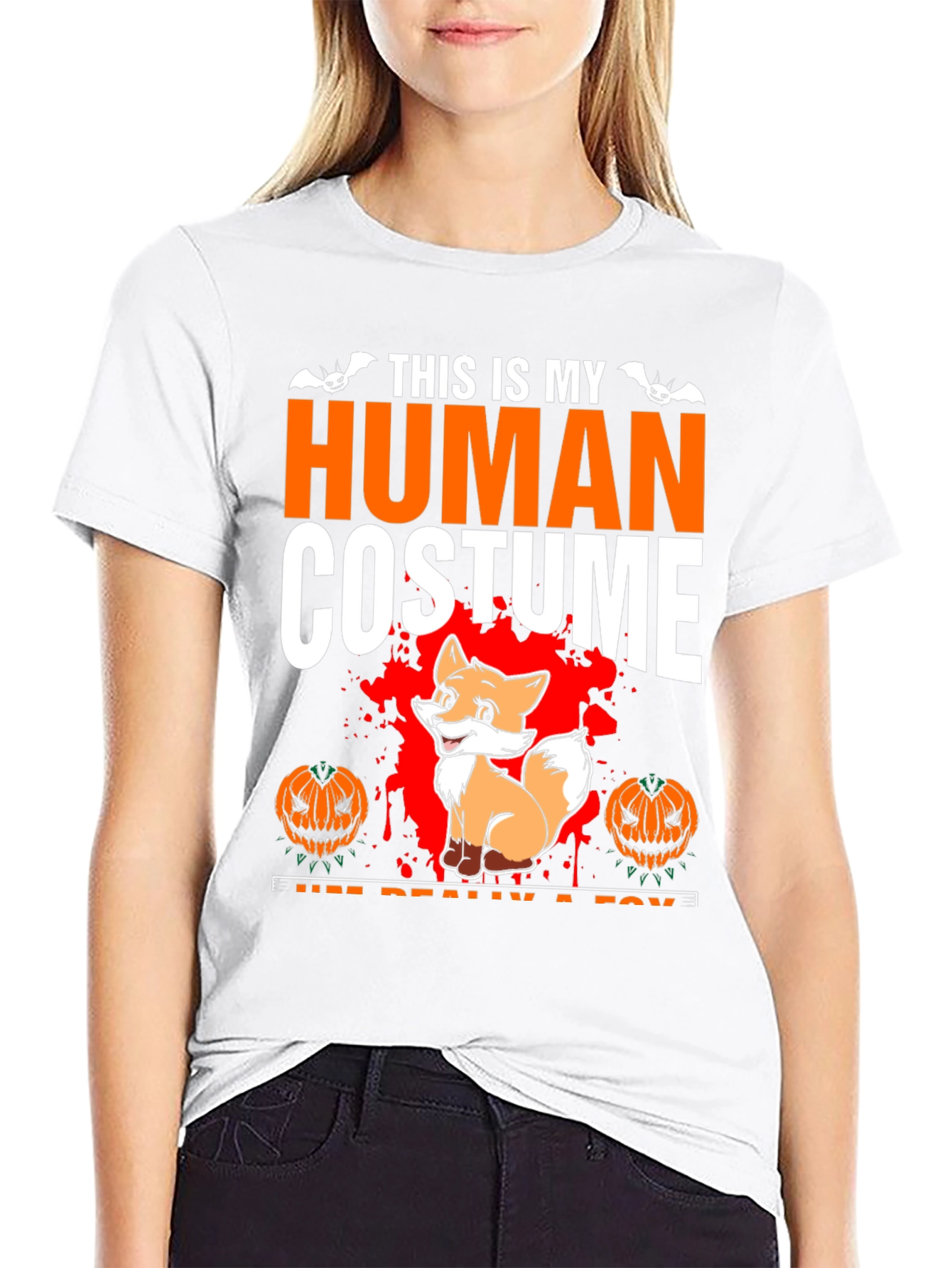 Human Costume Fox Halloween T-Shirt
