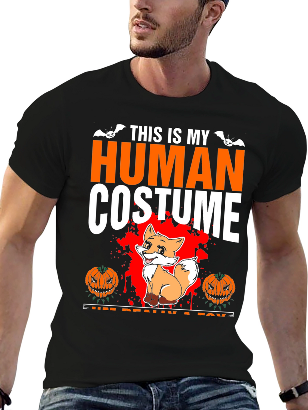 Human Costume Fox Halloween T-Shirt