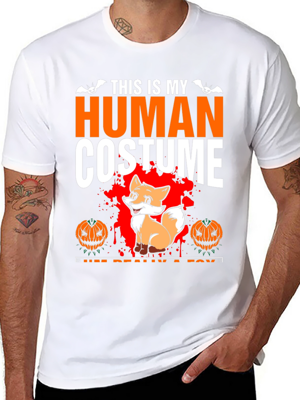 Human Costume Fox Halloween T-Shirt