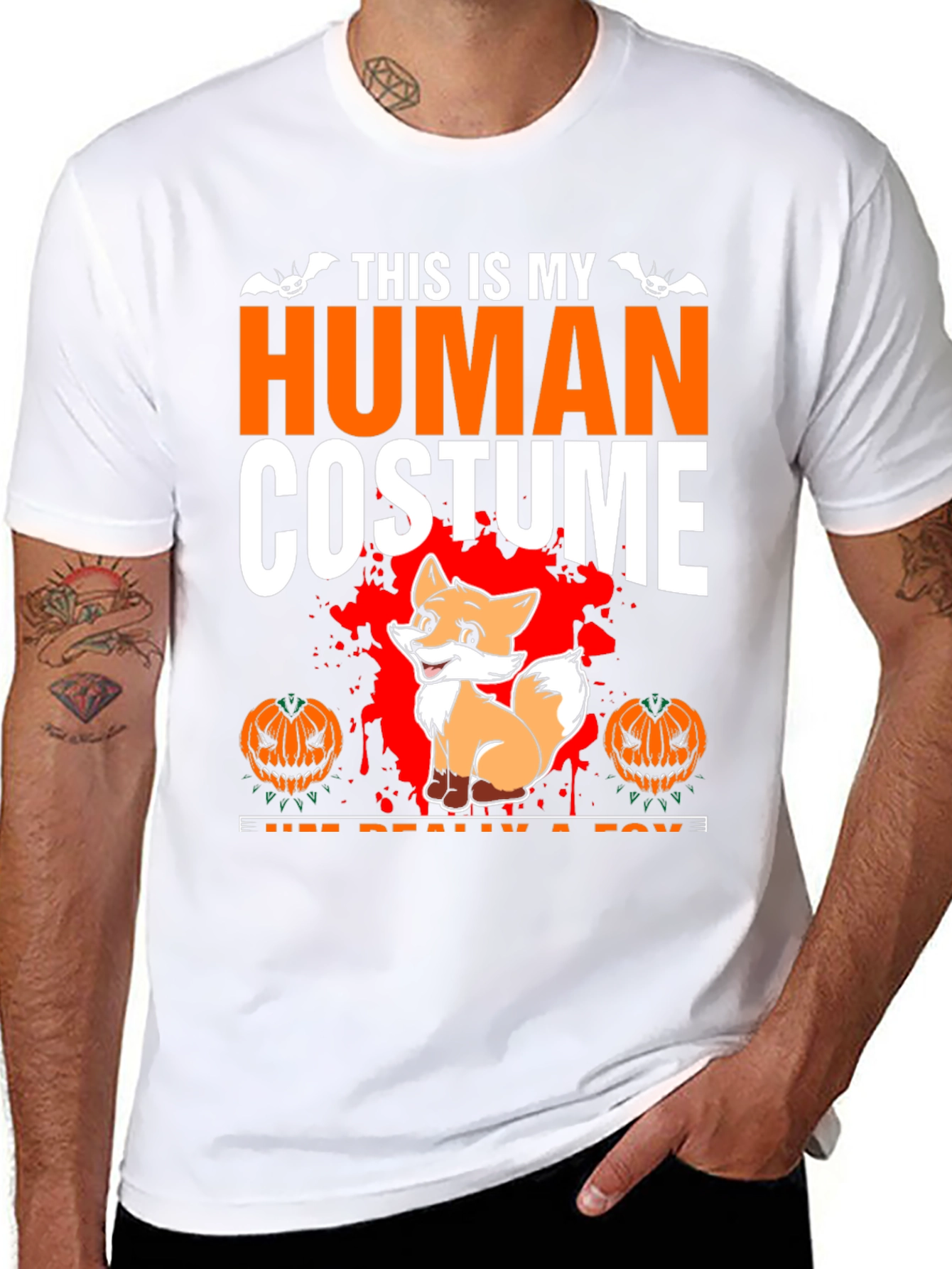Human Costume Fox Halloween T-Shirt