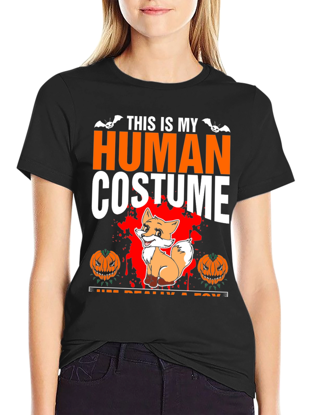 Human Costume Fox Halloween T-Shirt