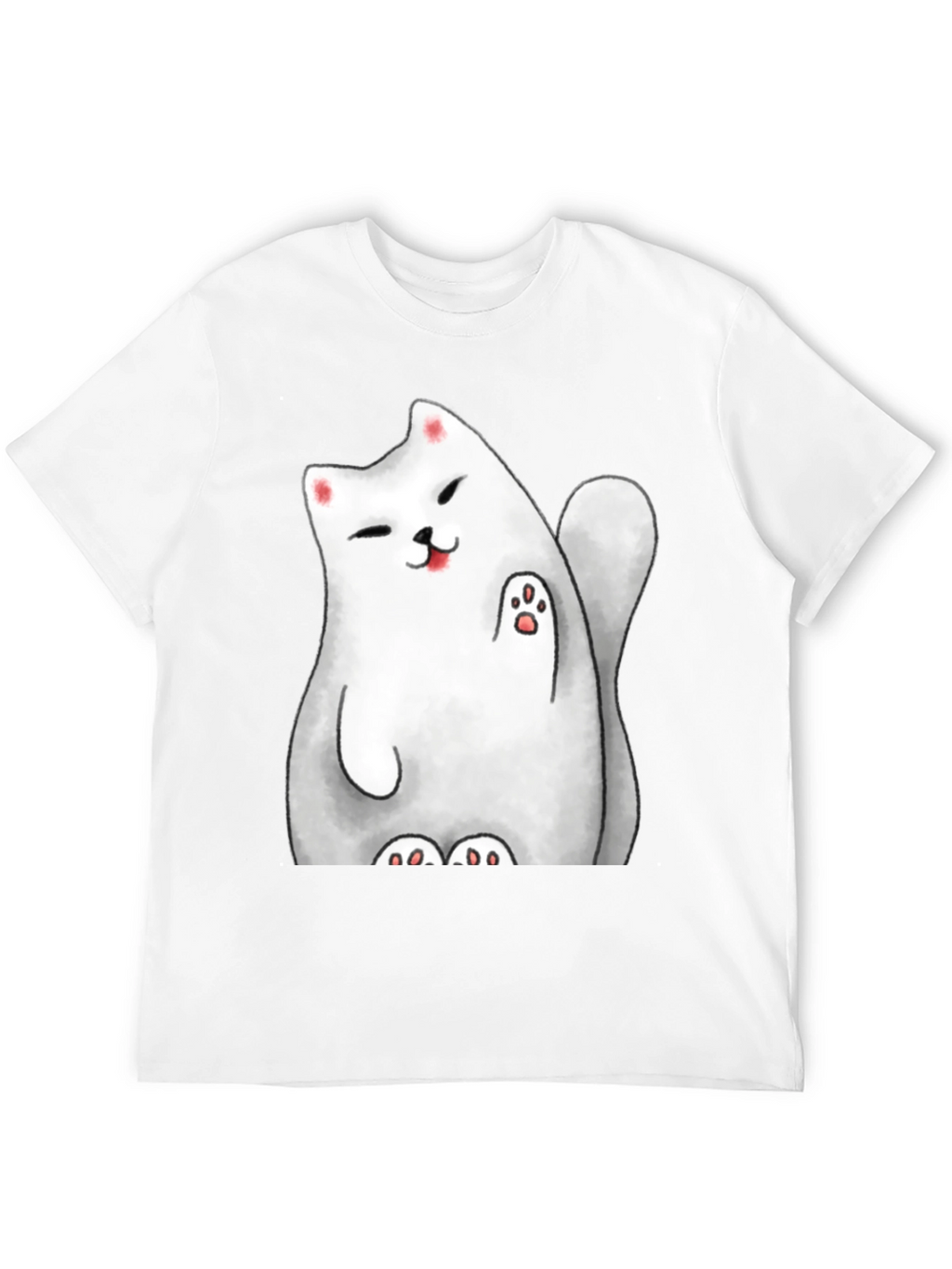 Lucky Cat Graphic Tee - Cute Cartoon Style