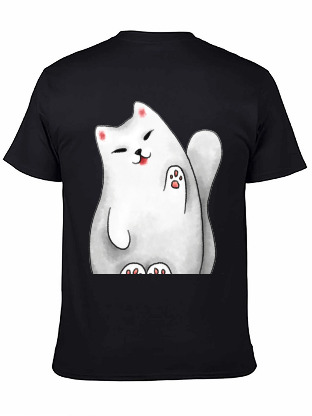 Lucky Cat Graphic Tee - Cute Cartoon Style