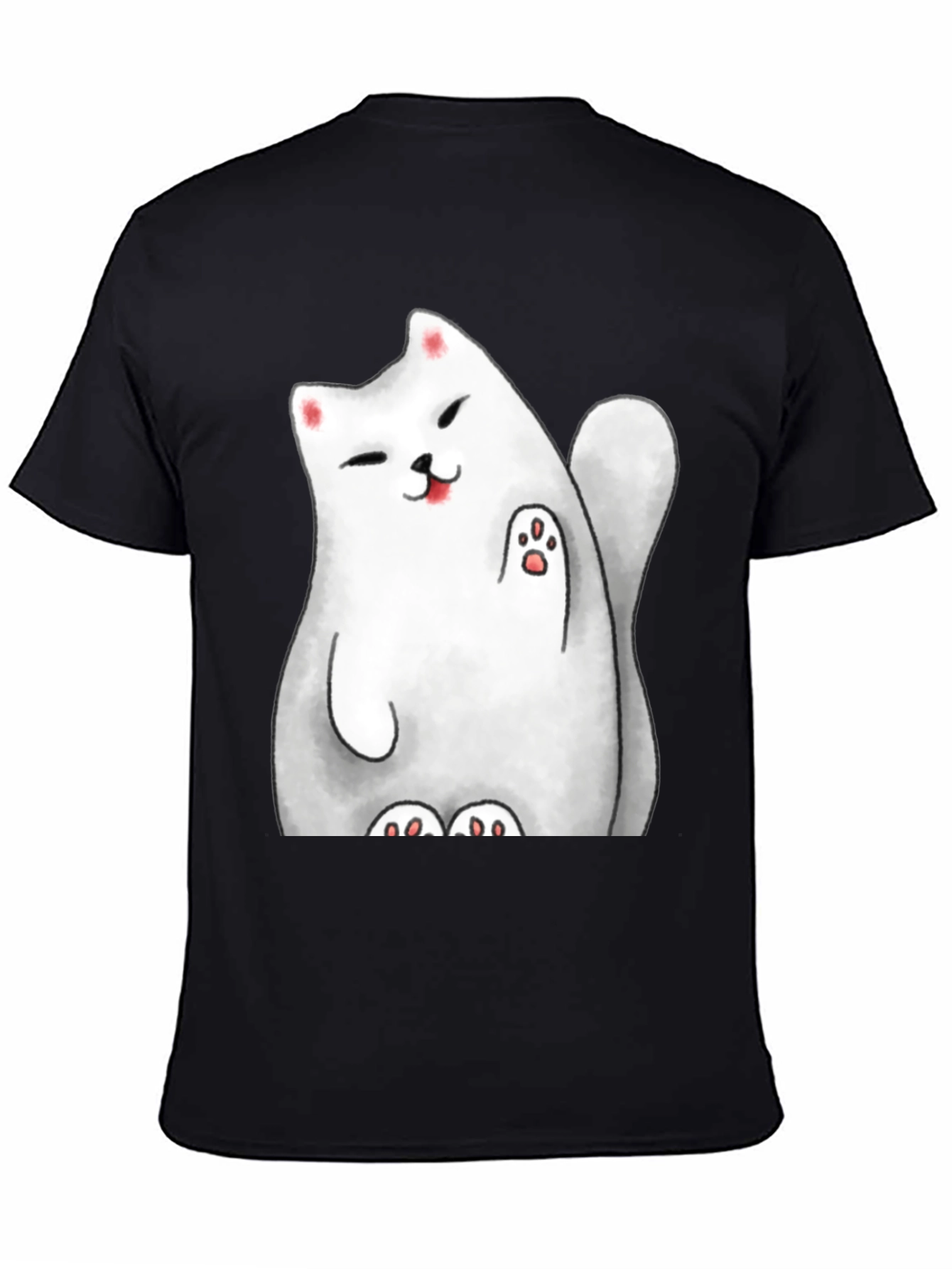 Lucky Cat Graphic Tee - Cute Cartoon Style
