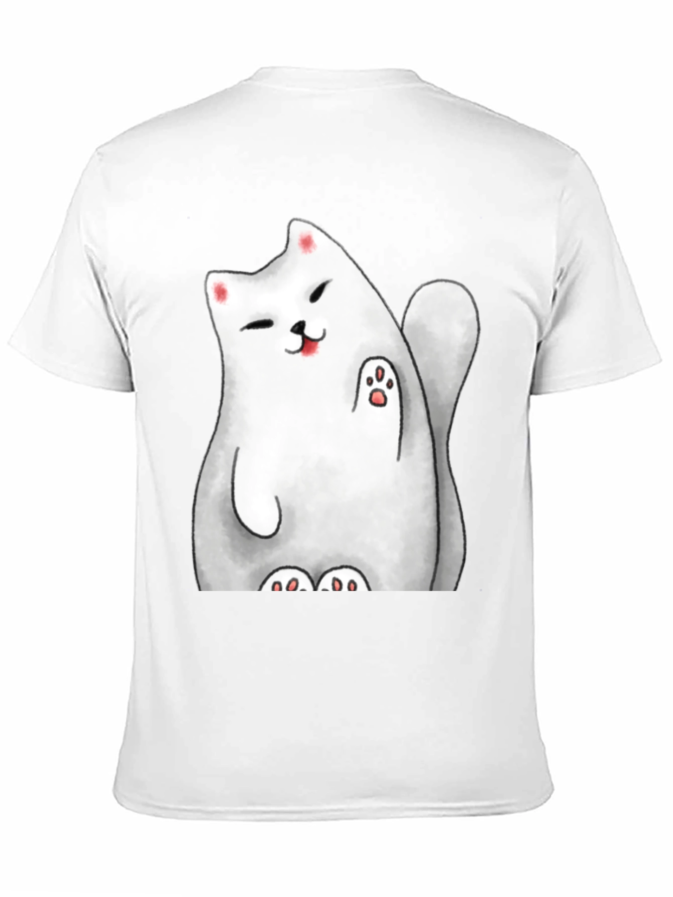 Lucky Cat Graphic Tee - Cute Cartoon Style