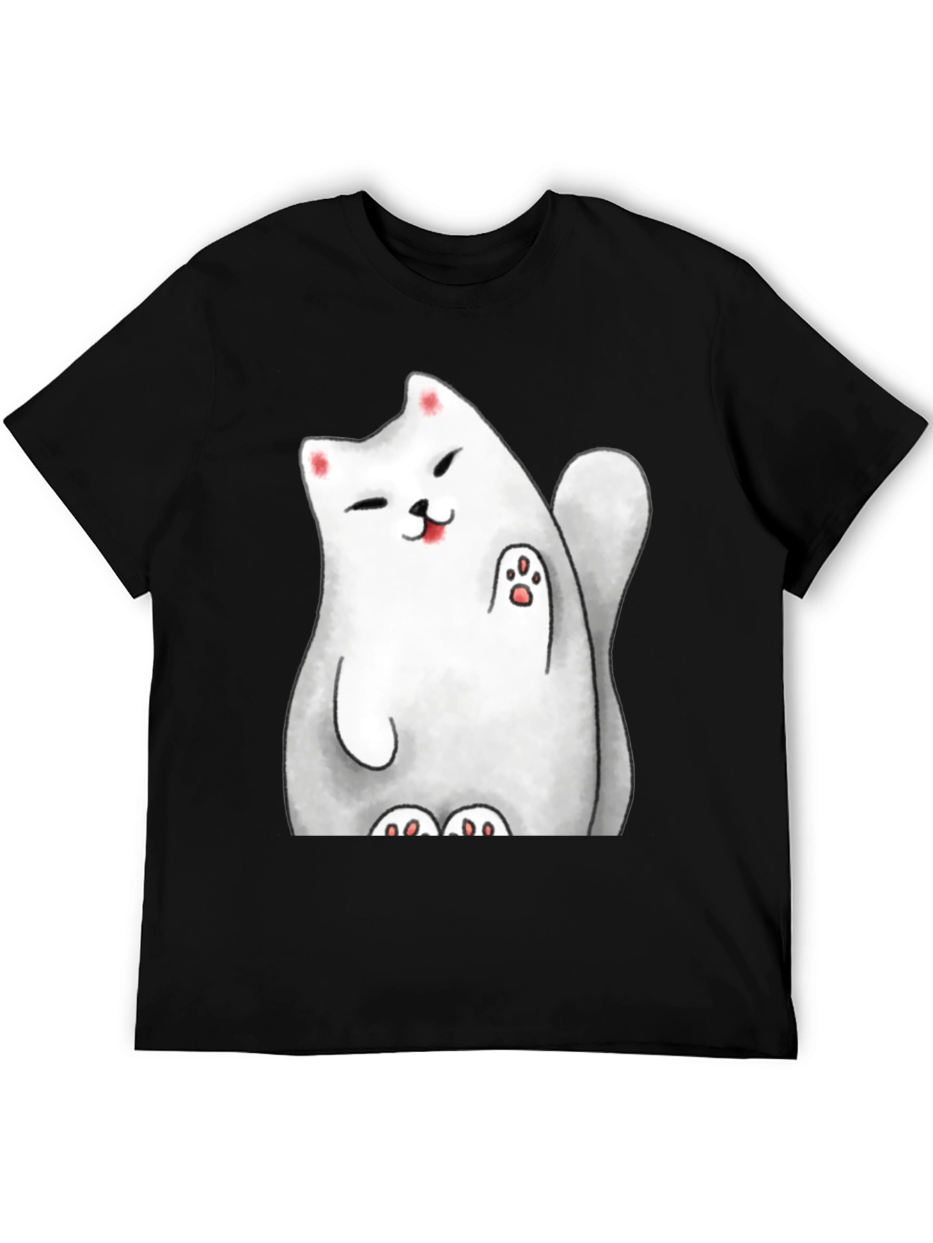 Lucky Cat Graphic Tee - Cute Cartoon Style