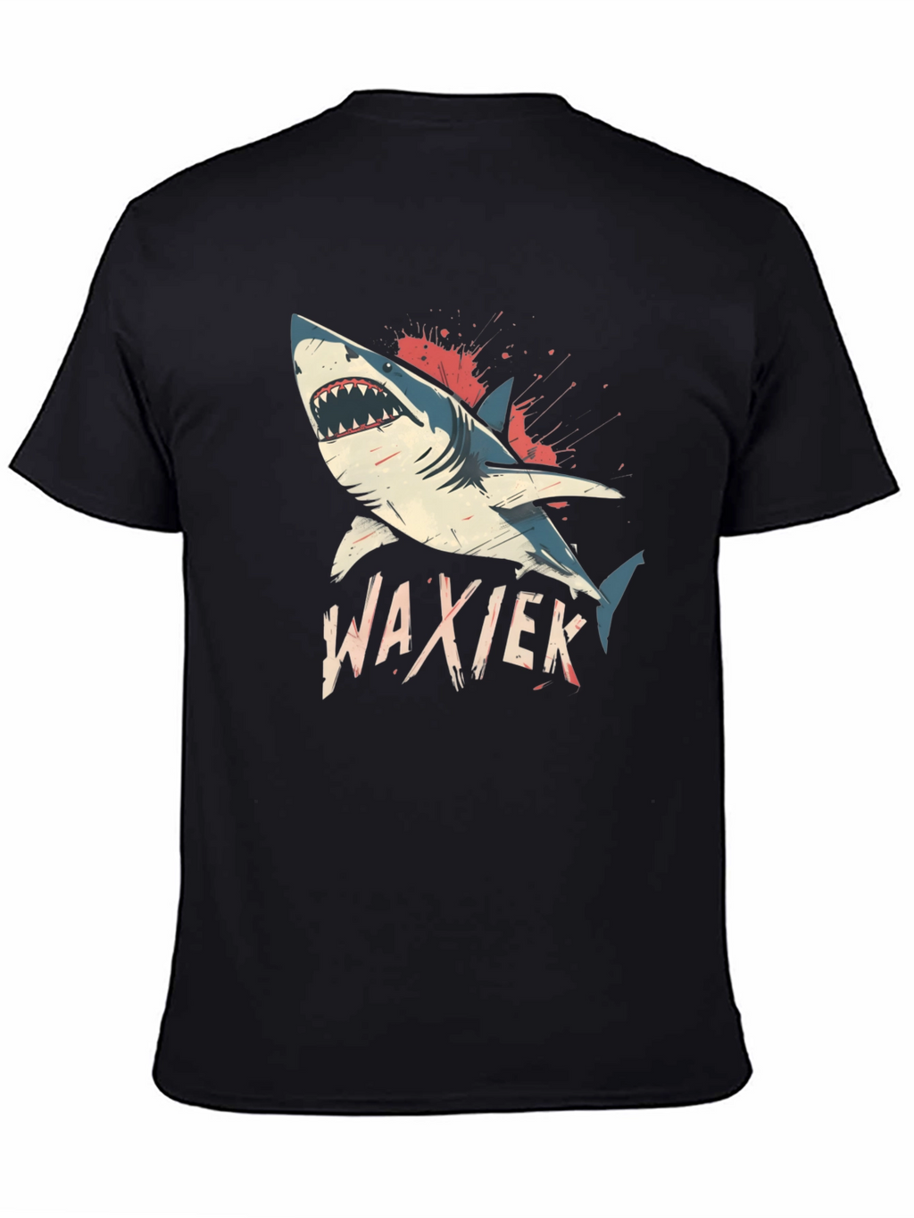 Shark Attack Black T-Shirt - WAXIEK